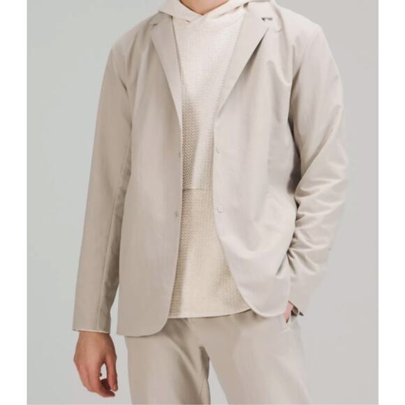 Lululemon Venture Blazer Mens Large Light Khaki Tan Activewear Jacket Snap Up - Picture 2 of 12